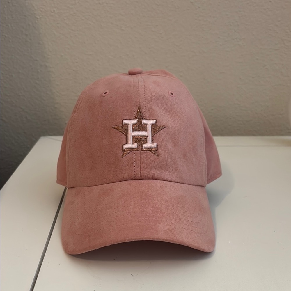 Houston Astros Pink Suede Baseball Hat